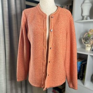 L.L. Bean Women's Cardigan in Warm Orange